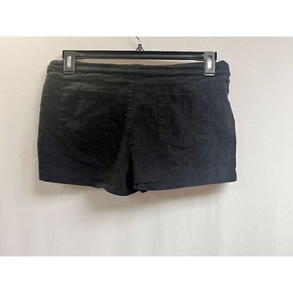 HAE Womens Mid-rise Pull-on Elastic Drawstring Shorts Black Size Large - Picture 3 of 7